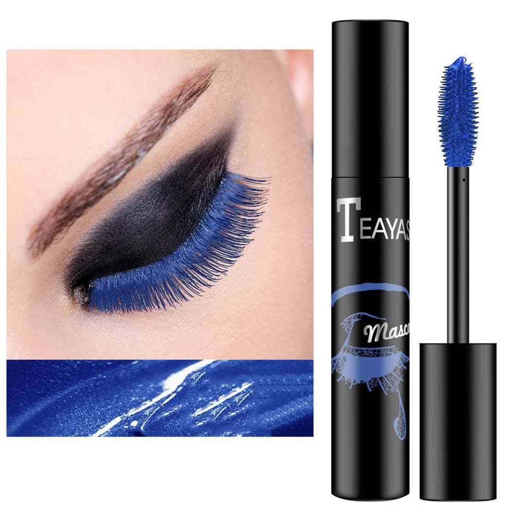 Eyret Waterproof Long-lasting Colorful Mascara Blue Smudgeproof Fast Dry Eye Lashes Curling Lengthening Thick Eyelashes Paste Beauty Makeup for Women and Girls (6#)