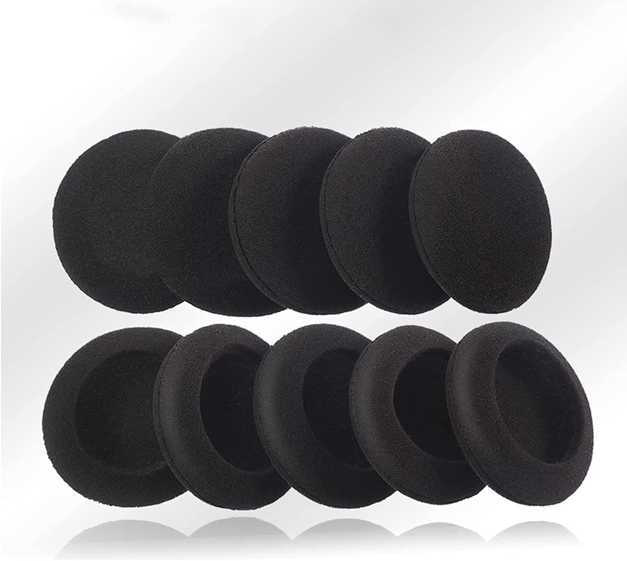 [10 Packs] Foam Ear Cushion Cover,1.56inch/40mm Foam Earpads Ear Pad Cushion Cover,Universal Replacement Durable Lightweight Black Windshield Headphones Noise Prevention Ear Cap Ear Pad Cover Black
