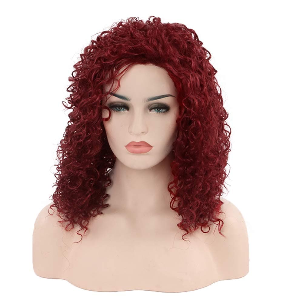 BJGXFMQ Afro Curly Wigs for Black Woman Short Wave Bob Wigs Natural Hair Synthetic Heat Resistant Wig Burgundy
