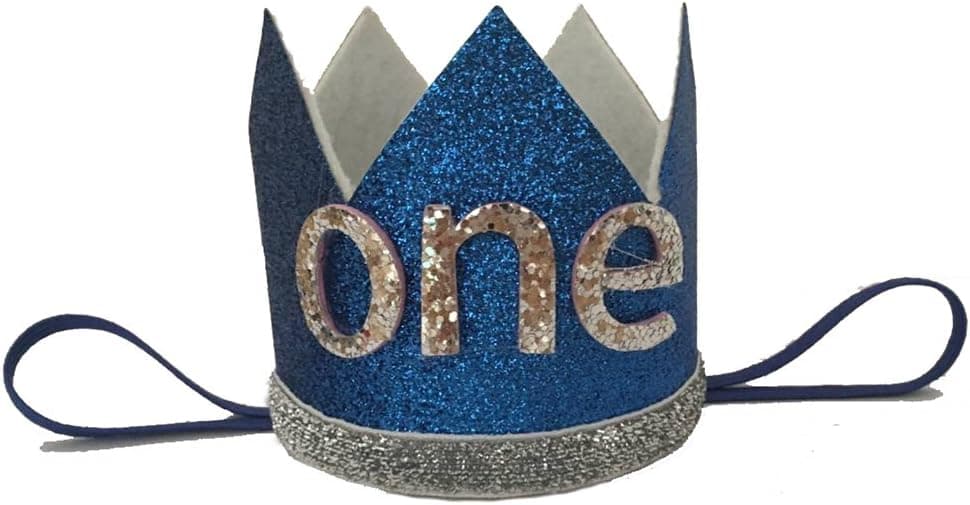 iMagitek Baby Boy 1st Birthday Crown Tiara Headbands, Baby Boys First Birthday Party Hairband Hat
