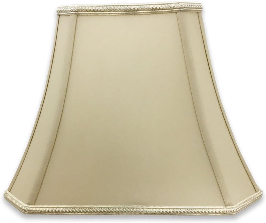 Royal Designs, Inc. Rectangle Cut Designer Bell Shade, Spider Fitter, Beige, 8 x 14 x 10.6, DSO-68-14BG