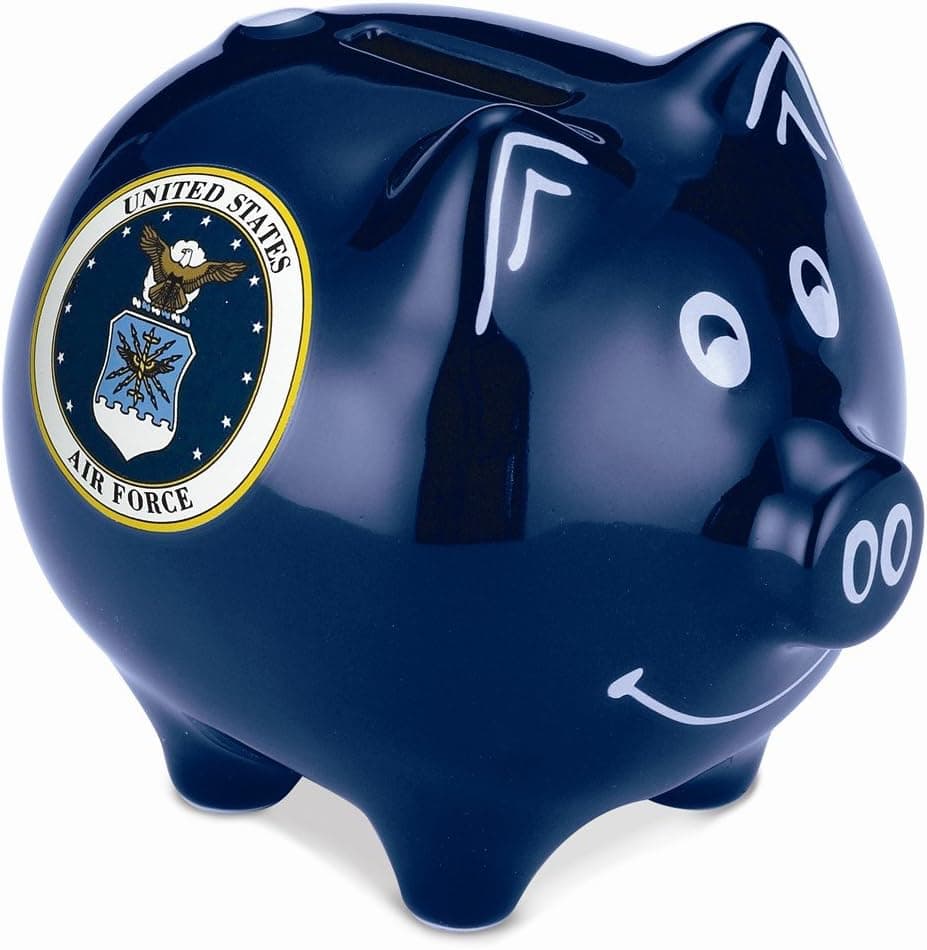 United States Marine Piggy Bank Safe Air Force Polyresin Savings Money Cash Box with Coin Slot
