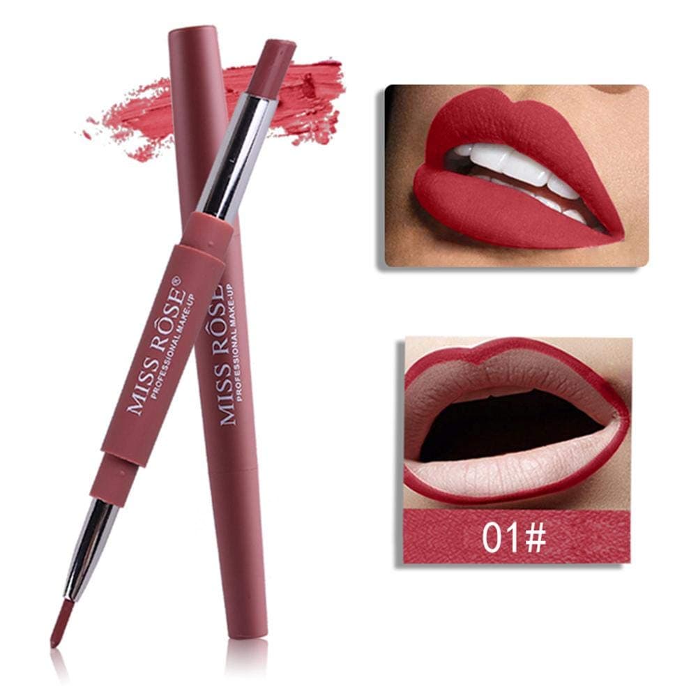 MISS ROSE Multifunctional Lipstick Pen Lip Liner Waterproof with a Lipstick Pen on One End and a Lip Liner on the Other End