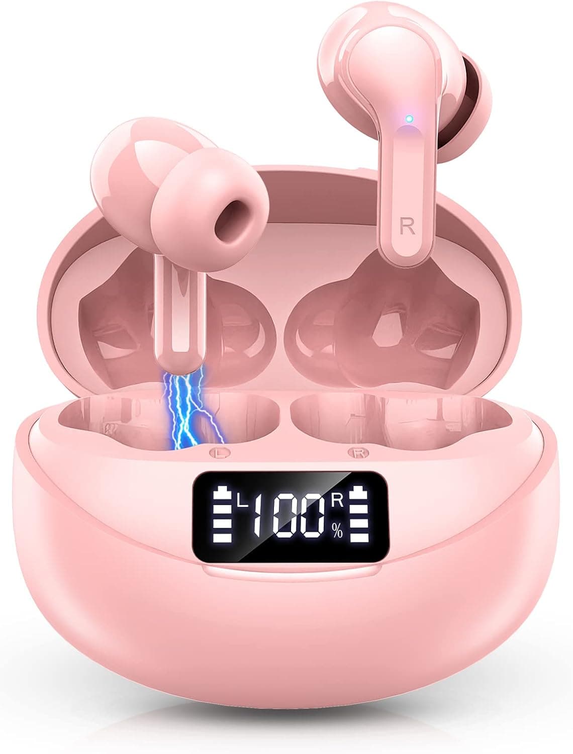 Wireless Earbud, Bluetooth 5.1 Earphones Hi-Fi Stereo Wireless Headphones 32H True Wireless Ear Buds Bluetooth Earbuds Sport IP7 Waterproof Headset In-Ear Headphones with Mic and Type C for Travel Gym