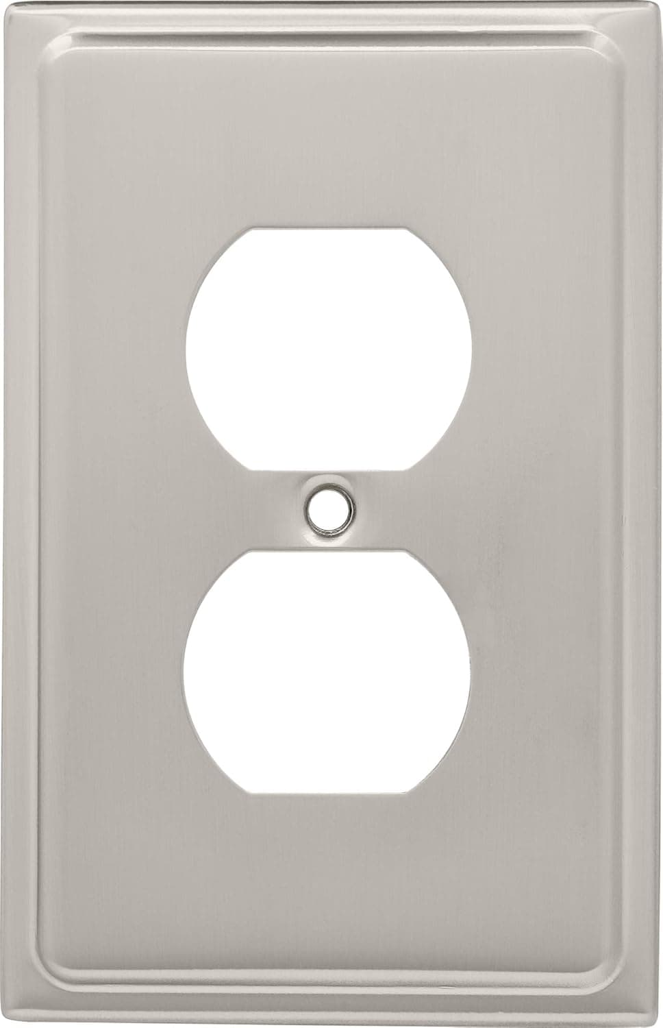 Franklin Brass 126362 Country Fair Single Duplex Wall Plate, Satin Nickel