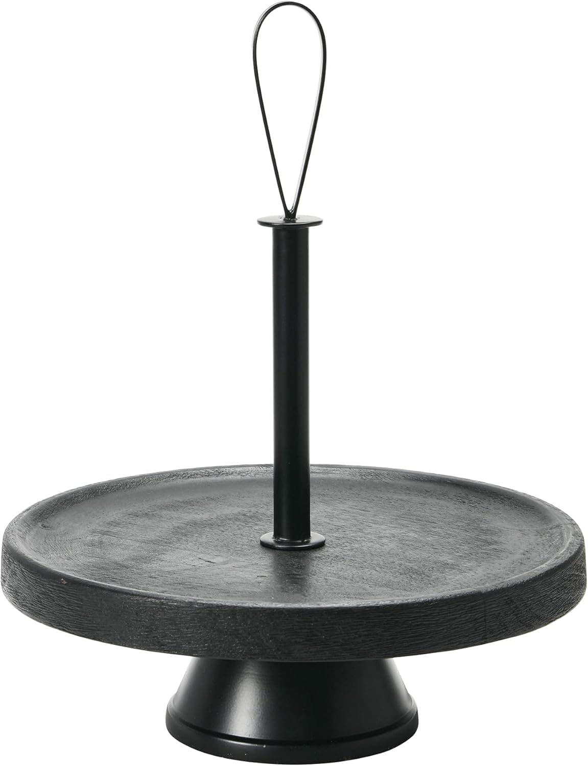 Creative Co-Op Elegant Modern, Cake Desert Serve Ware Stand, Black Tiered Tray