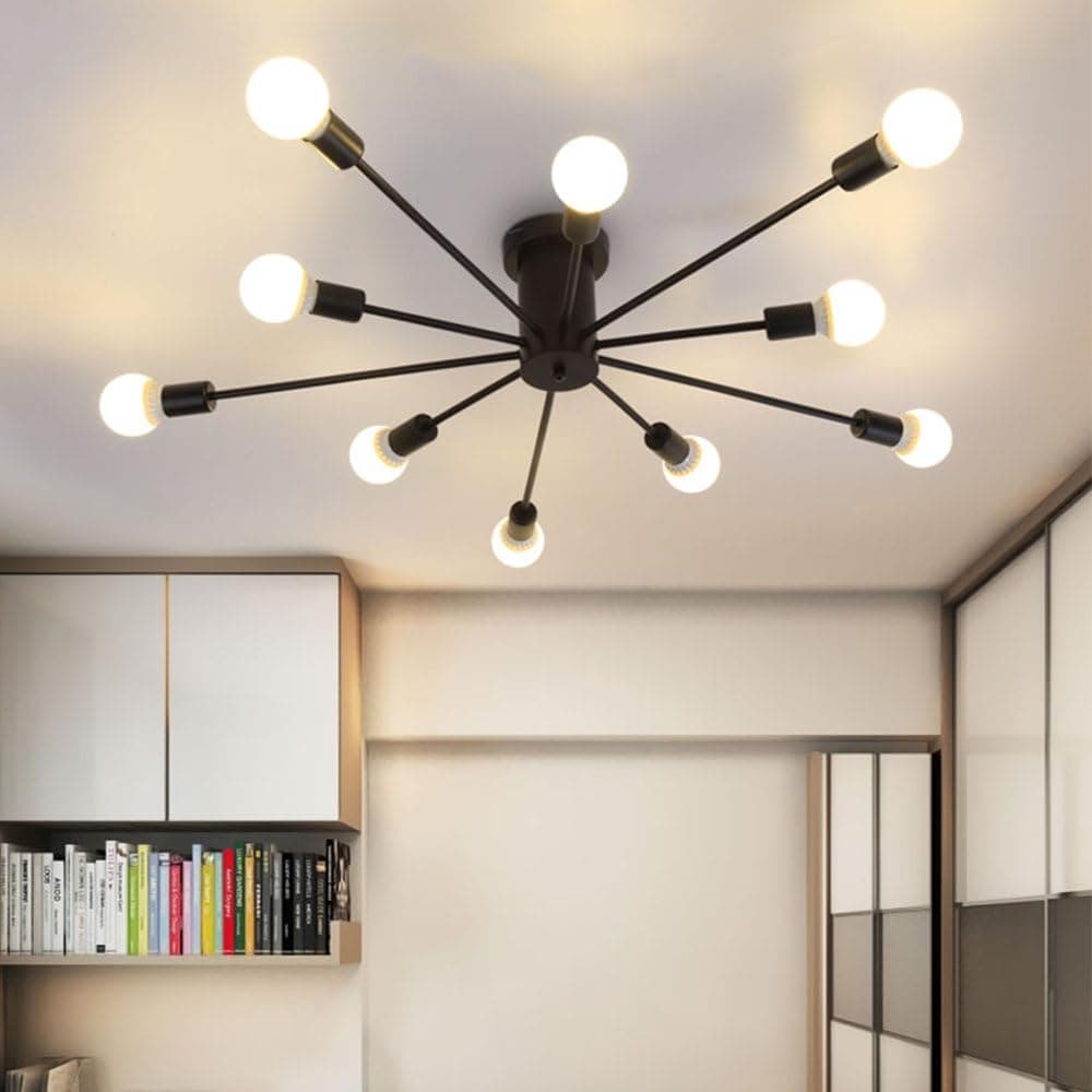 PROMP LINSGROUP Modern Snail Retro Style Creative Design Metal Texture Flush Mount Chandelier Ceiling Pendant Lamp Standing Home Living Space Cafe Restaurant Use