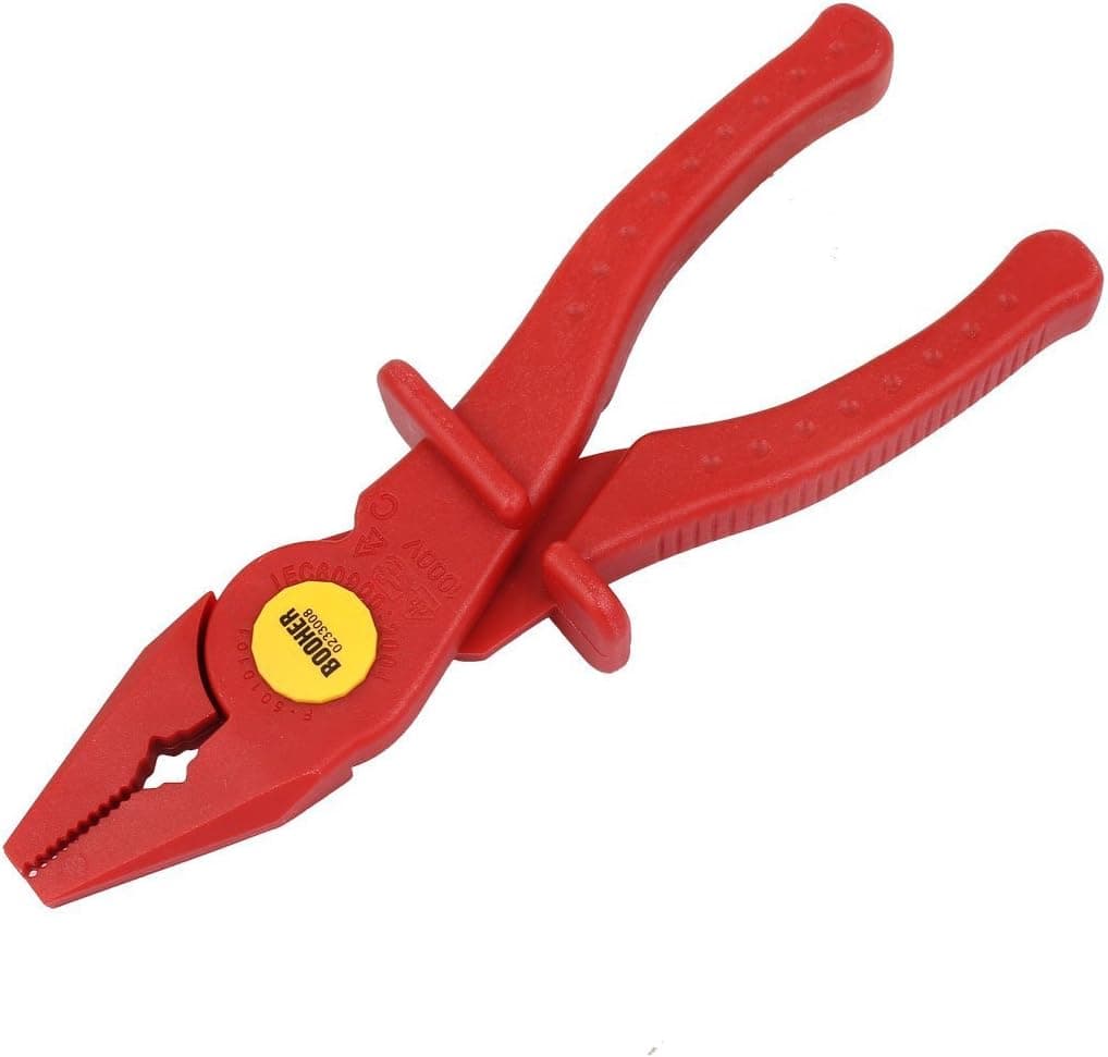 BOOHER 0233008 1000V VDE 8 Inch Long Insulated Flat Nose Pliers