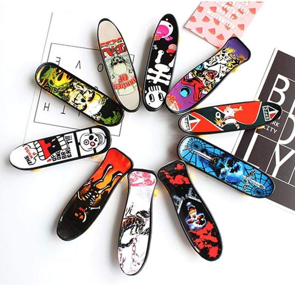 Finduat 10 Pcs Mini Fingerboards Finger Skateboard Toy, Creative Fingertips Movement Party Favors Novelty Toys for Kids Party Supplies Props Decoration