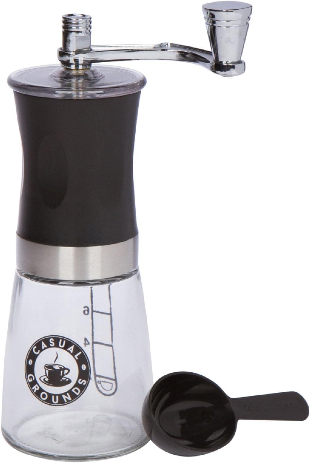 Casual Grounds Manual Coffee Grinder with Scoop Spoon