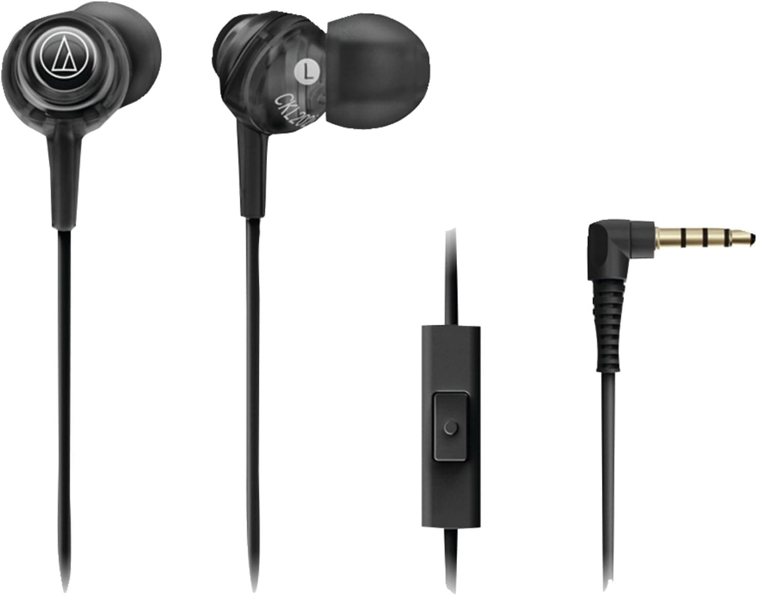 Audio Technica ATH-CKL202ISBK In-Ear Communication Earbuds with Microphone (Black)