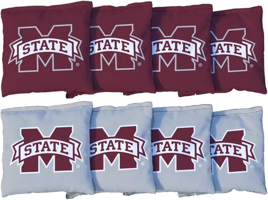 Victory Tailgate NCAA Collegiate Regulation Cornhole Game Bag Set (8 Bags Included, Corn-Filled) - Mississippi State Bulldogs
