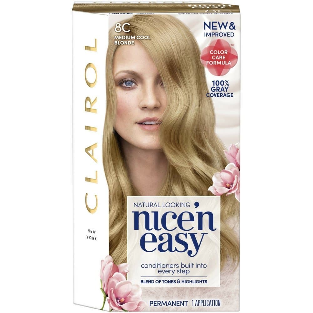 Clairol Nice'n Easy permanent hair color Medium cool Blonde 8C (pack of 3)