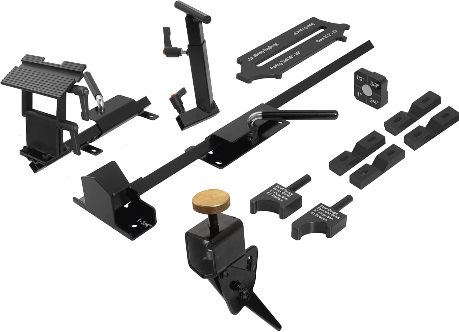 Pro Grind Sharpening System For Lathe Turning Tools, Chisels, Skews, Gouges, Bowl Gouges, Spindle Gouges and More. Includes the Multi-Grind Jig for Gouges, Slotted Platform and Tool Rest
