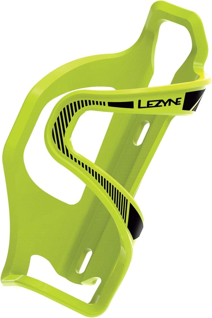 Lezyne Flow SL Enhanced | Bike Water Bottle Cage, Composite, Left, Green, 48g, Road, Mountain, Gravel Cycling Water Holder