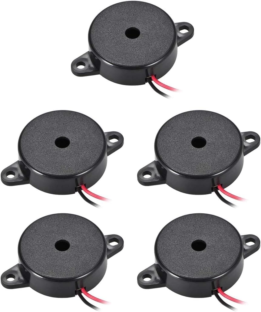 uxcell 5 Pcs DC 12V Active Electronic Buzzer Alarm Sounder Continuous 80dB Beep Speaker