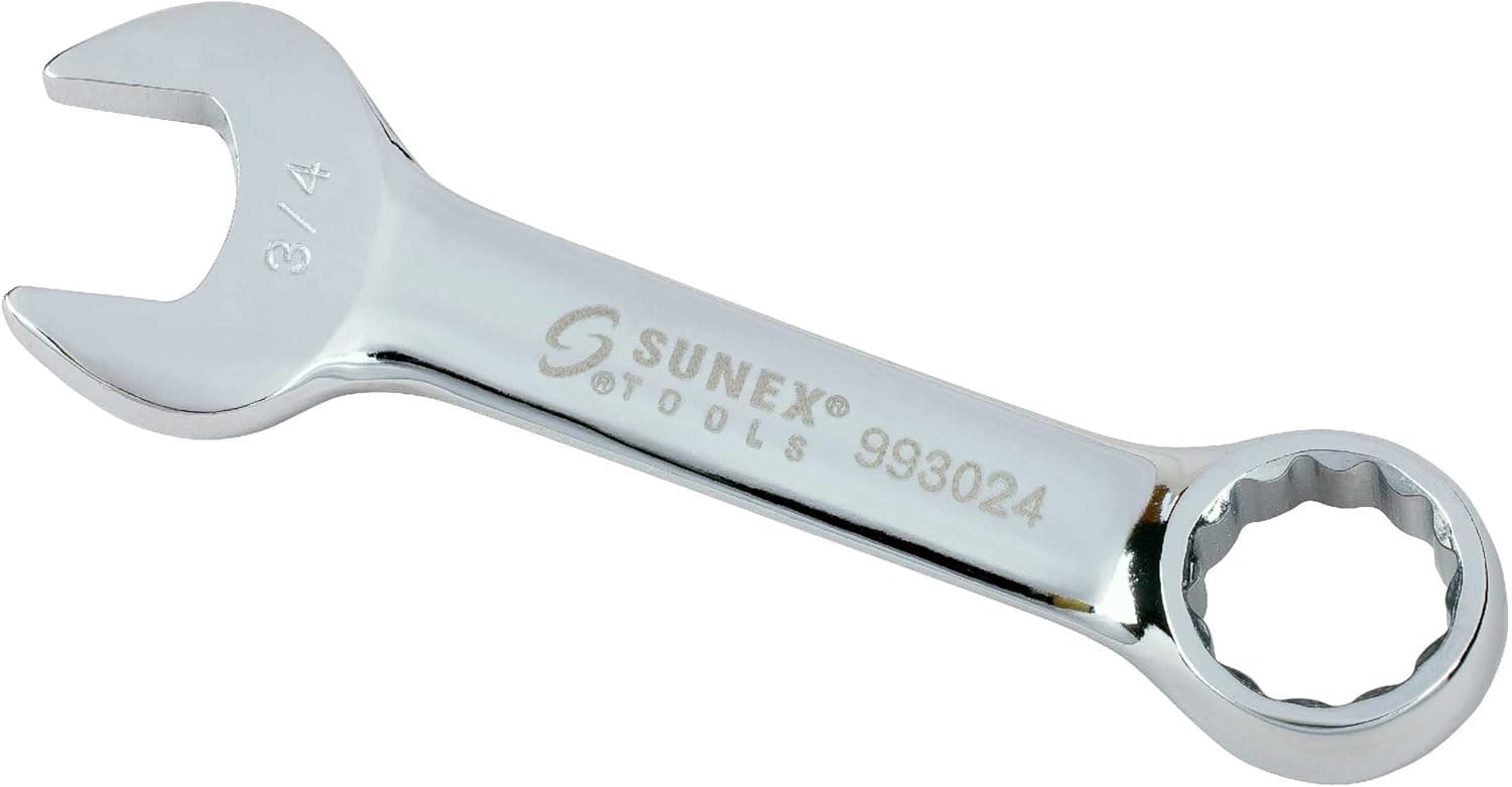 SUNEX TOOLS 993024 3/4" Fully Polished Stubby Combination Wrench