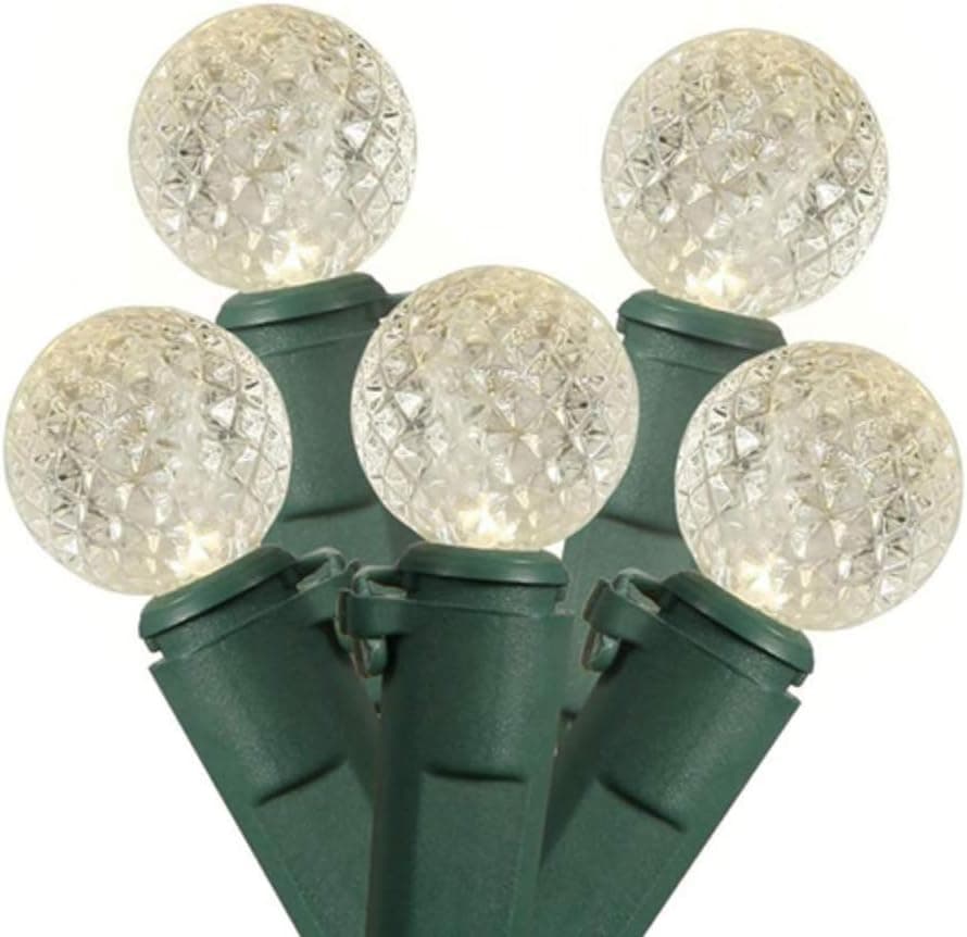 Jingle light 120 Lights Battery LED G12 String Lights Diamond Globe String Lights Christmas Fairy LED Lights for Party, Home, Patio, Lawn, Wedding Decoration (Warm White, Green Wire, Waterproof)