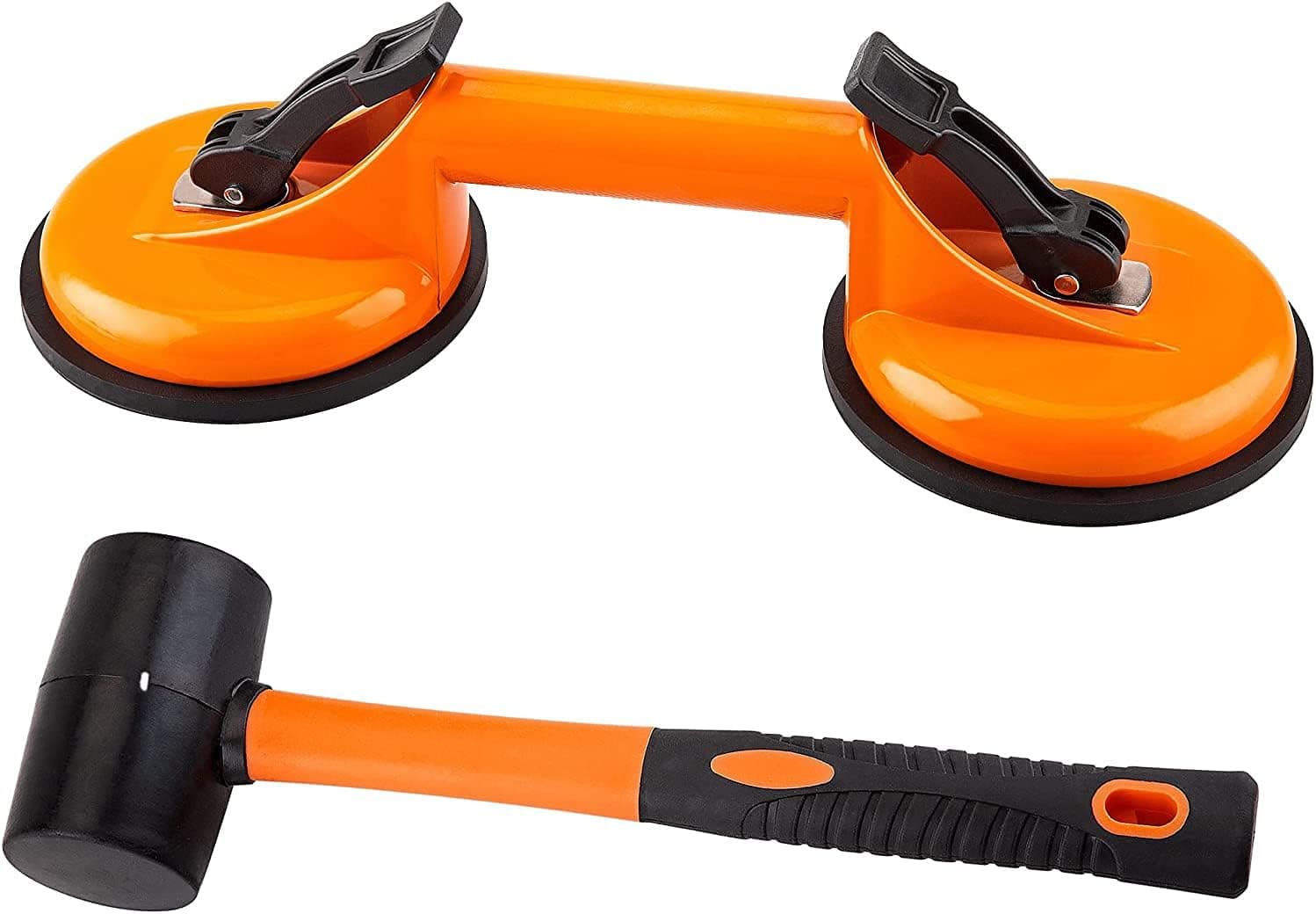 Floor Gap Fixer Tool for Laminate Floor Gap Repair Include Heavy Duty Aluminum Suction Cup and Rubber Mallet - Can't use on scraped surface floor