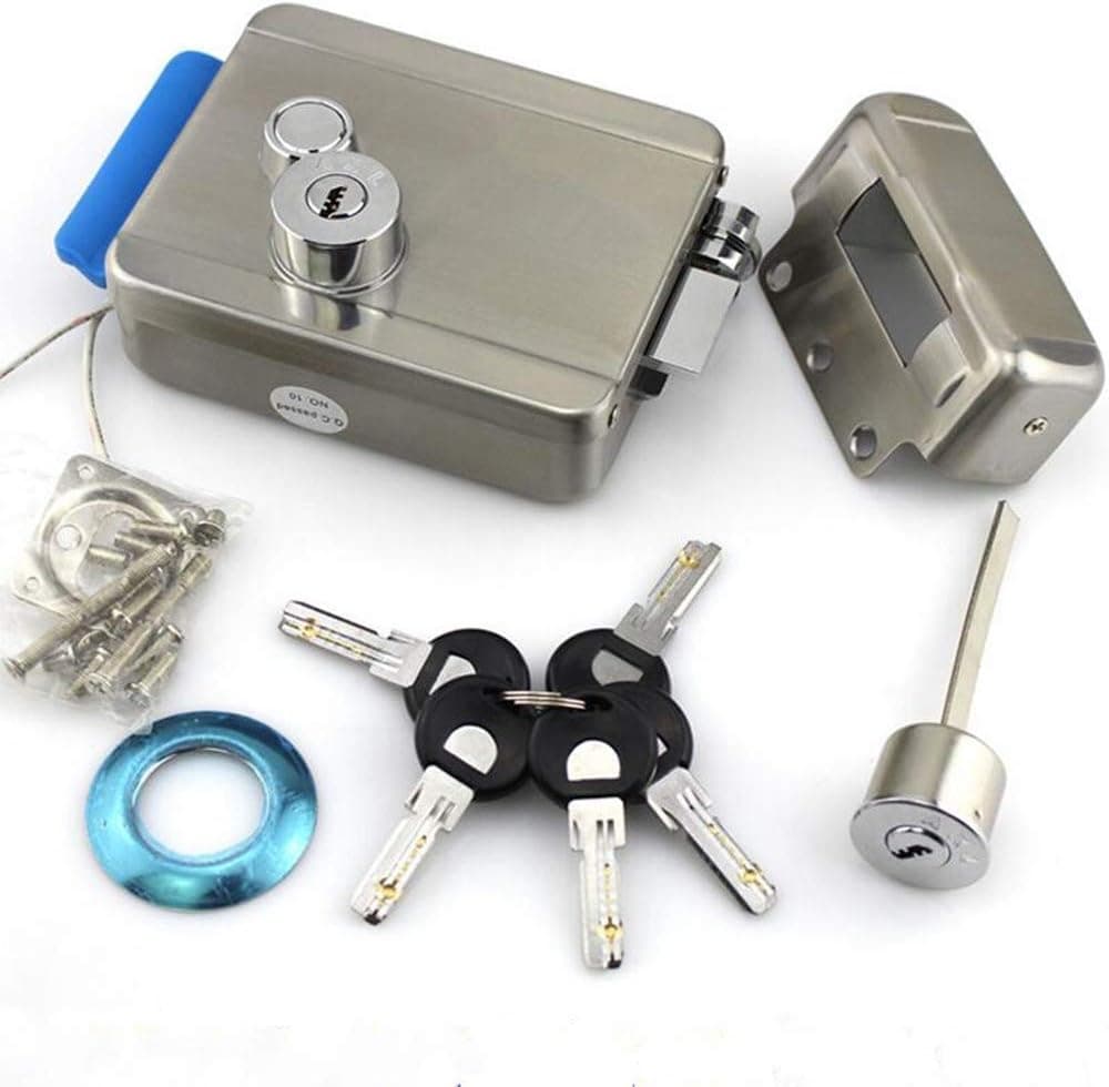 HongTie Electric Electronic Door Lock Stainless Steel DC 12V E-Lock Security Anti-Theft Locks for Doorbell Intercom Access Control Security System