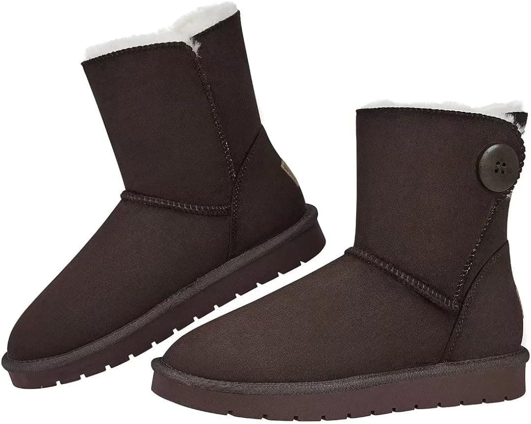 CAMEL Women's Winter Boots Warm Suede Snow Boot Outdoor Fur Lining Fashion Ankle Booties for Ladies Girls