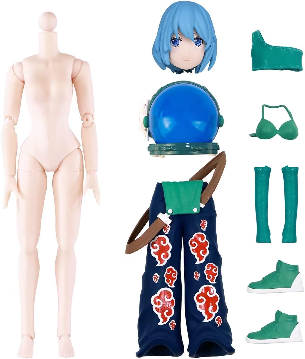 SacPero 1/8 BJD Dolls 8.9 in Ball Jointed Doll Space Girl Doll Collection with 26 Jointed SD Fashion Dolls Collection DIY Toys for Boys & Girls,Spring