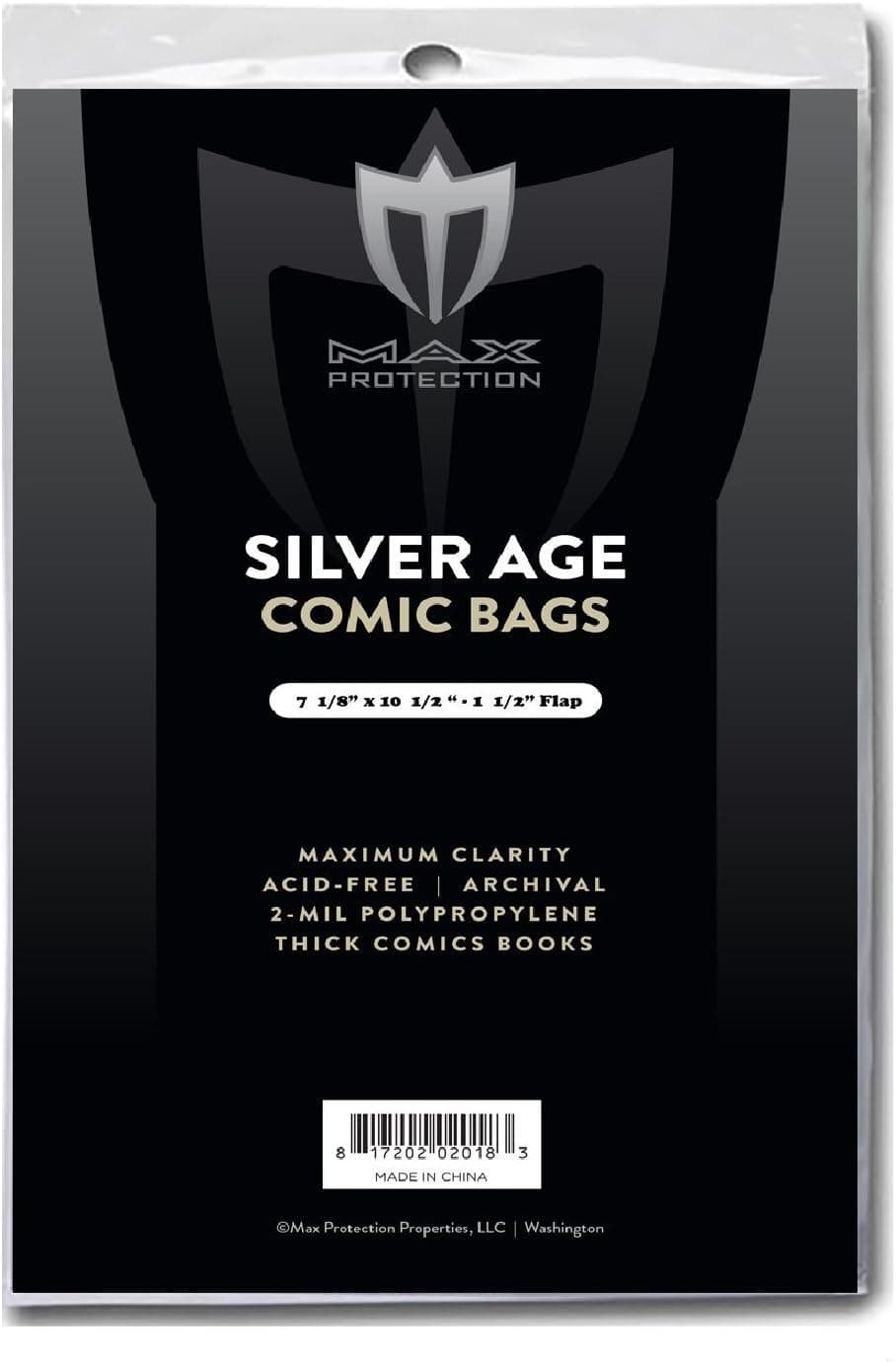 (200) Max Pro Silver Age Comic Book Bags - Ultra Clear Protection - (Qty= 200 Bags)