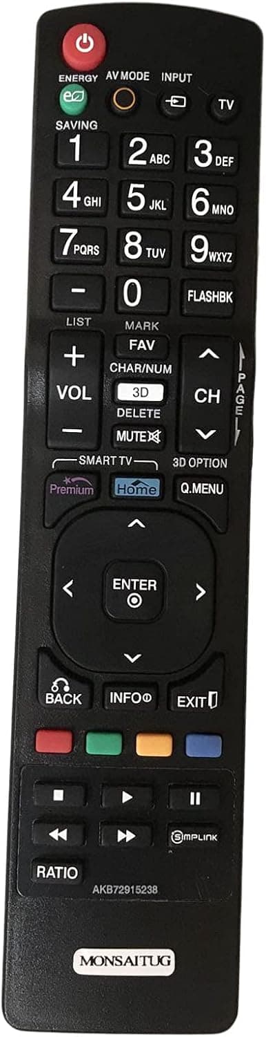 Replacement Remote Control for LG 32LV571S 37LD452C 42LD452C 47LW5300-UC 47LM4600-UC 47LD452C 32LW5590 42LW5590 50PM9700-UA 50PV450C 55LD630 55LV5700