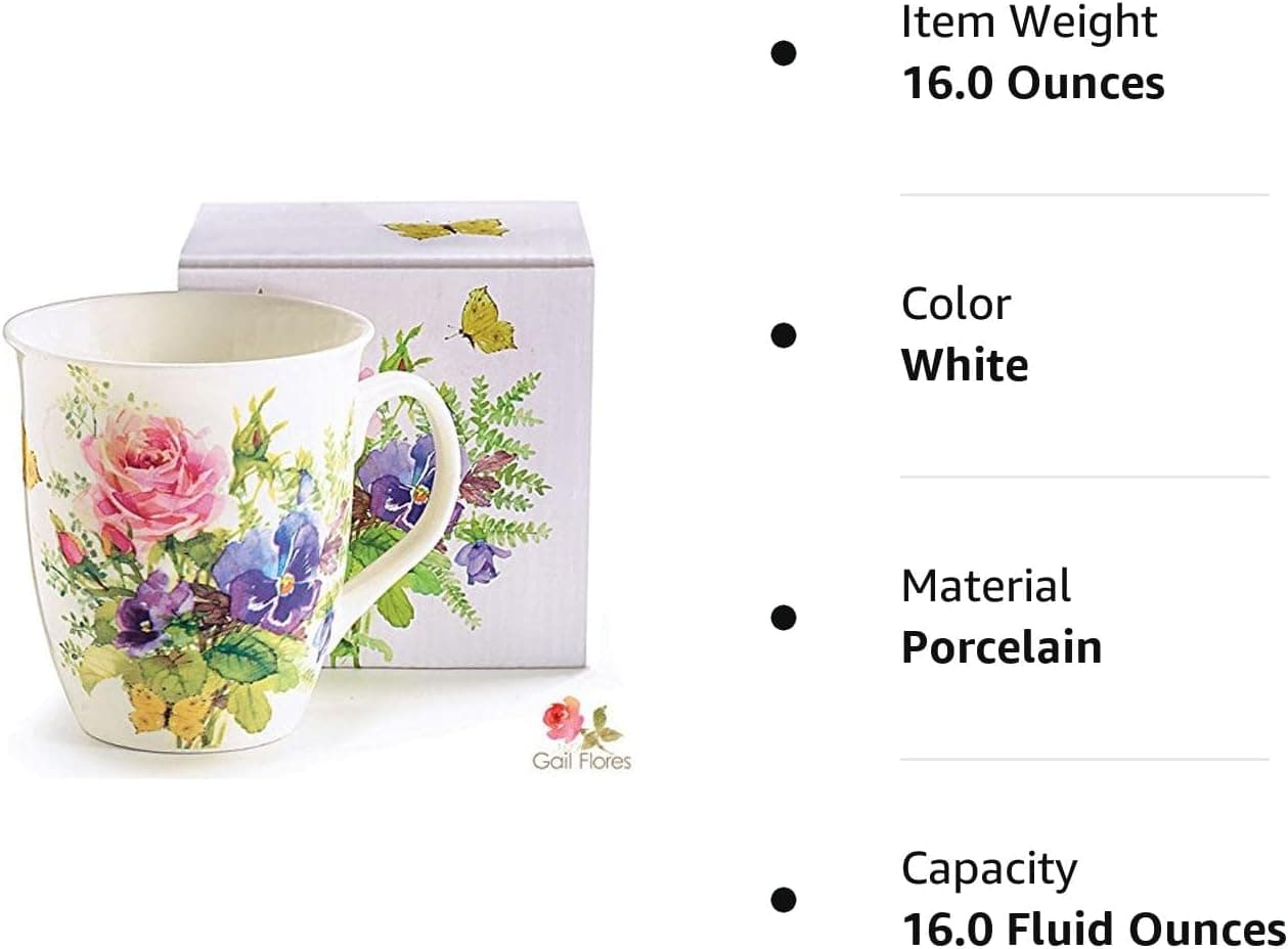MUG ABUNDANT BLOOMS Holds 16 oz.