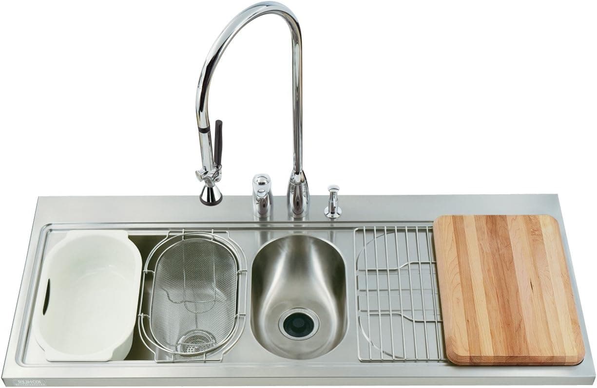 KOHLER K-3326R-3-NA Pro Taskcenter Double-Basin Kitchen Sink