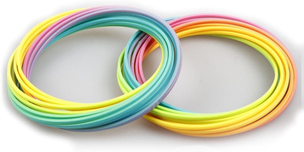 Silvstoneser Plastic Flow Ring Multicolor Spring Ring Multilayer 3D Sculpture Toy