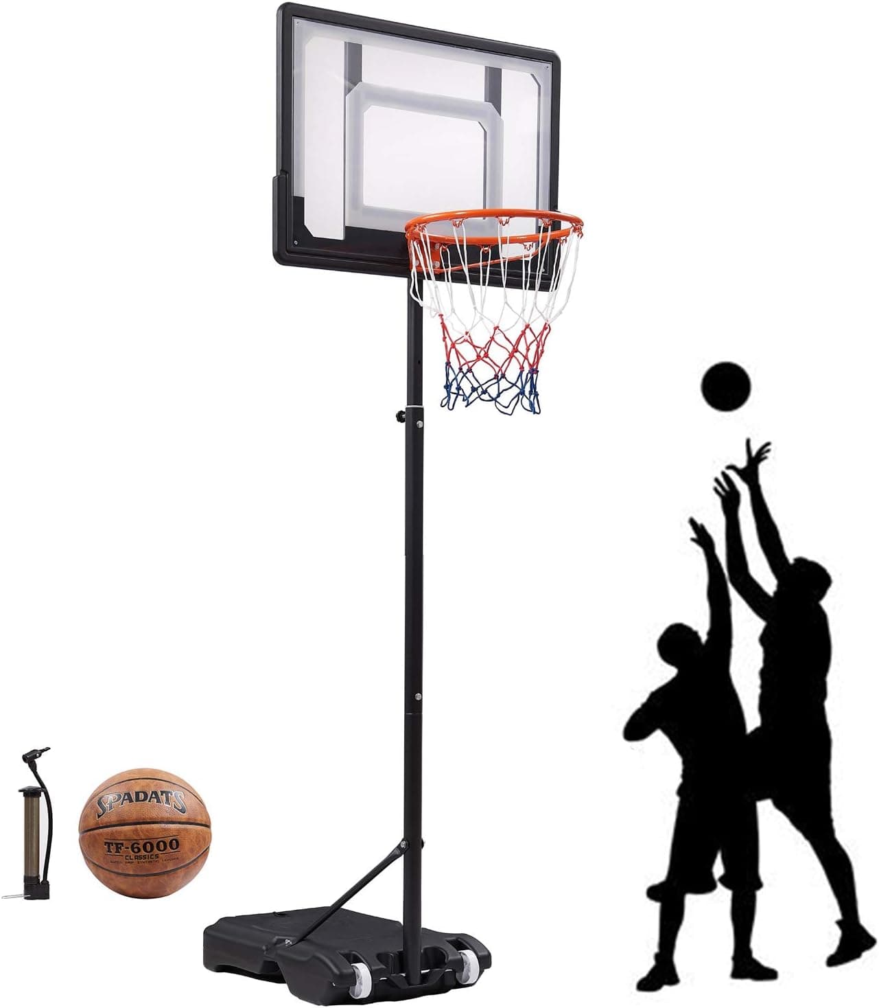 Basketball Hoop & Goal Basketball System Height Adjustable Basketball Stand System for Kids Teenagers 65-82.6in Portble Backboard and Wheel