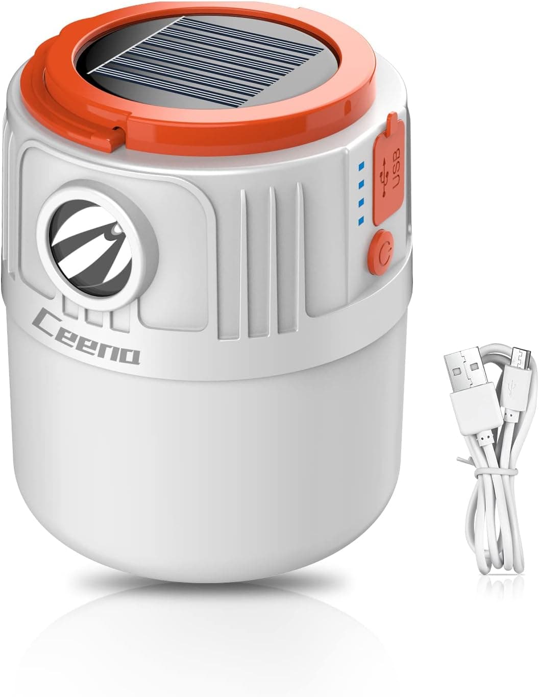 Ceena LED Camping Lantern, 1000lm Solar & USB Rechargeable Camping Lantern, 6000mAh Solar Tent Light, 6 Light Modes, IP54 Waterproof Flashlight for Camping, Hiking, Fishing, Emergency