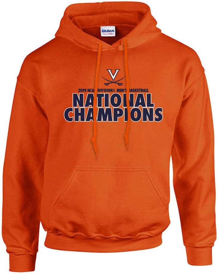 Elite Fan Shop Virginia Cavaliers National Basketball Champions Hooded Sweatshirt 2019 Bold Orange