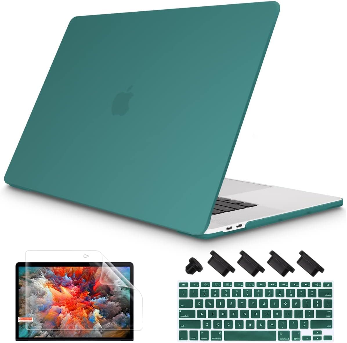 May Chen Old Version (2010-2017 Release) for MacBook Air 13 Inch Case (Models: A1466 / A1369), Hard Shell Case with Keyboard Cover & Screen Protector & Dust Plug for Apple Mac Air 13, Dark Cyan