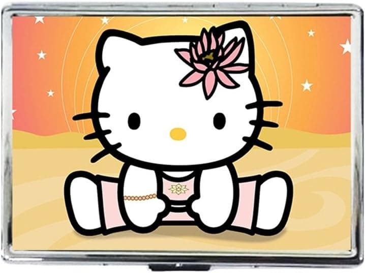 Custom Hello Kitty Classic Style Silver Stainless Steel ID Cigarette Case by DaLardon Design