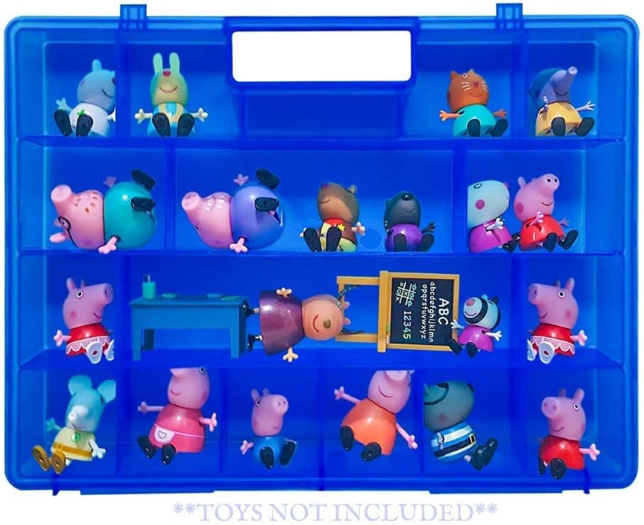 Life Made Better Portable Toy Box, Dependable, Longer-Lasting Blue Protective Organizing Case, Compatible with Peppa Pig Figures Playset Organizer. Accessories by LMB