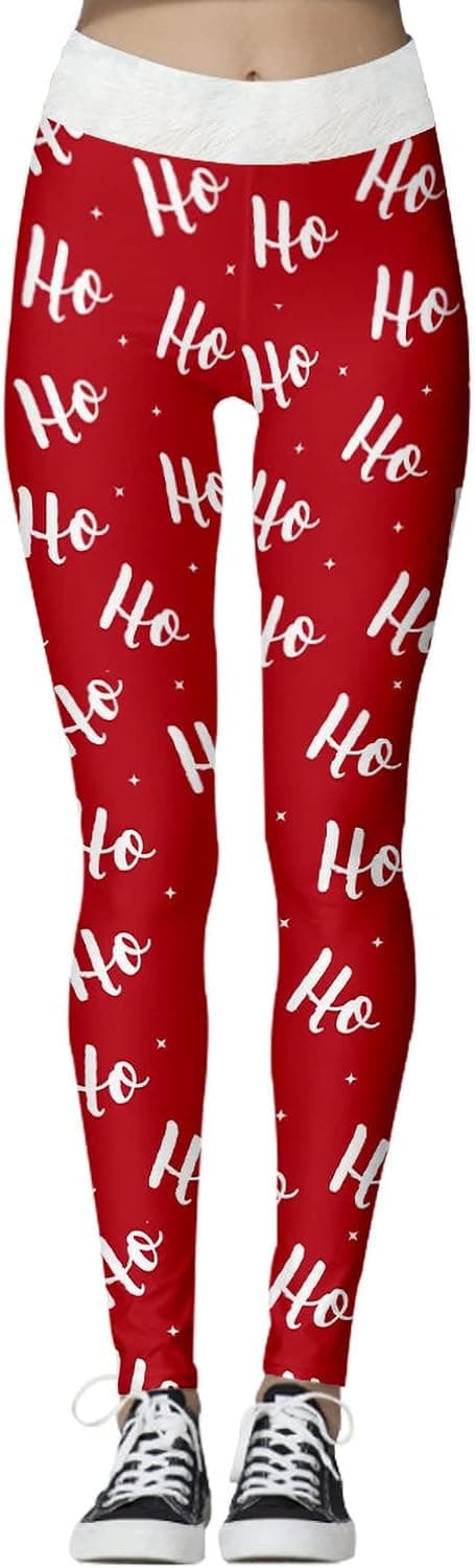 Jumppmile Women's Ugly Christmas Leggings 3D Print Costume Xmas Leggings