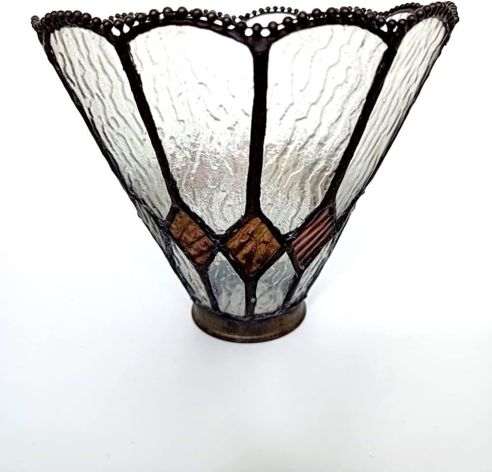 2 Pack Premium Tiffany Lamp Shade Replacement for Chandelier and Sconce Fan Light, Lampshade Only, SH-057, 6.5 Inch-Diameter, White, Stained Glass by NOSHY