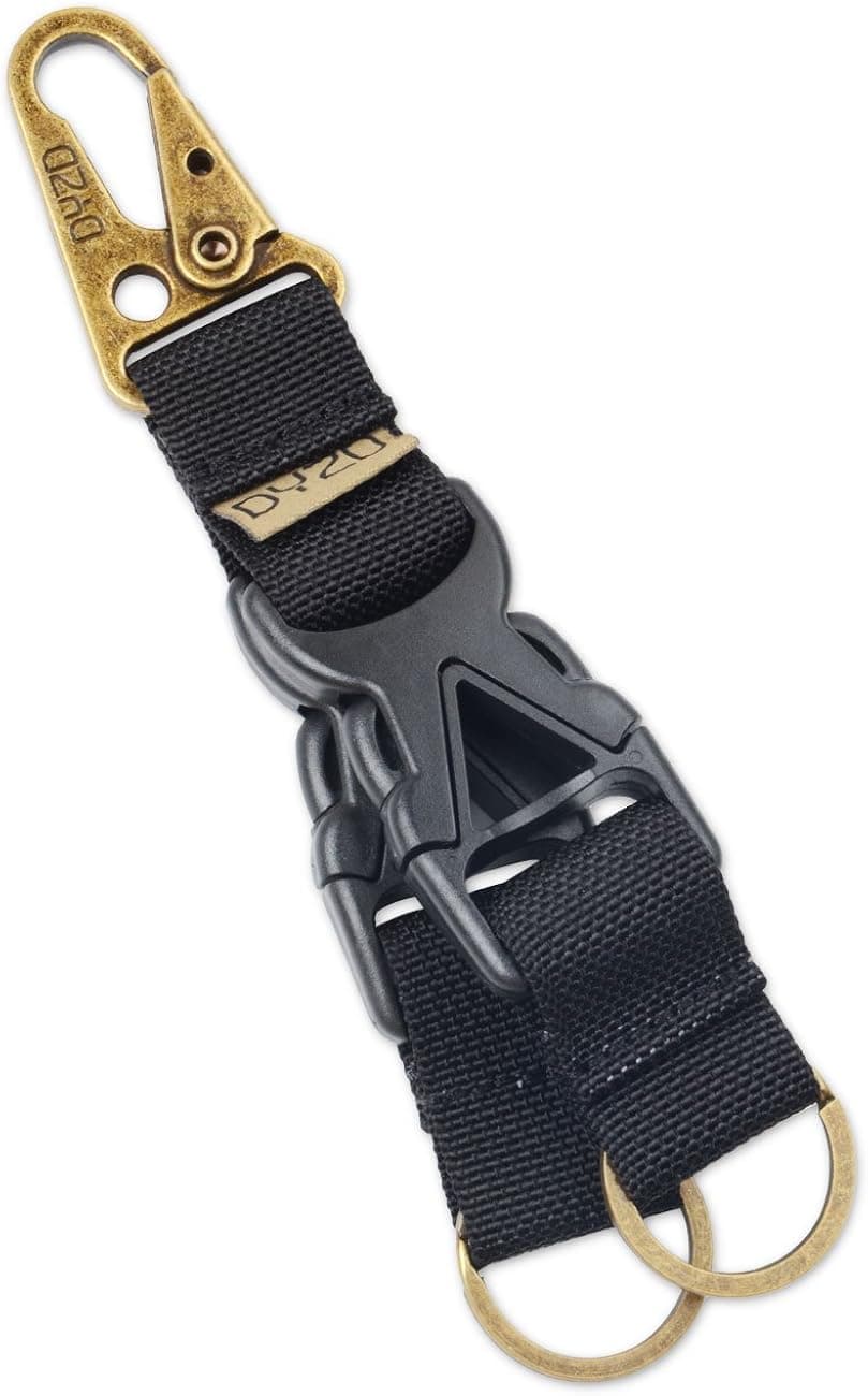 DYZD Tactical Gear Keychain Clip 100% Nylon Belt Key Chain Tactical Key Holder Quick Release Buckle Key Ring (1PCS)