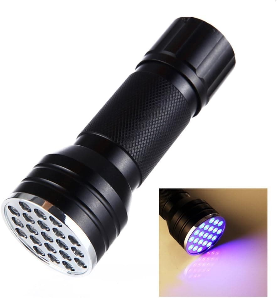 Touz Mini Aluminum Portable UV Flashlight Violet Light 21 LED UV Torch Light Lamp Flashlight