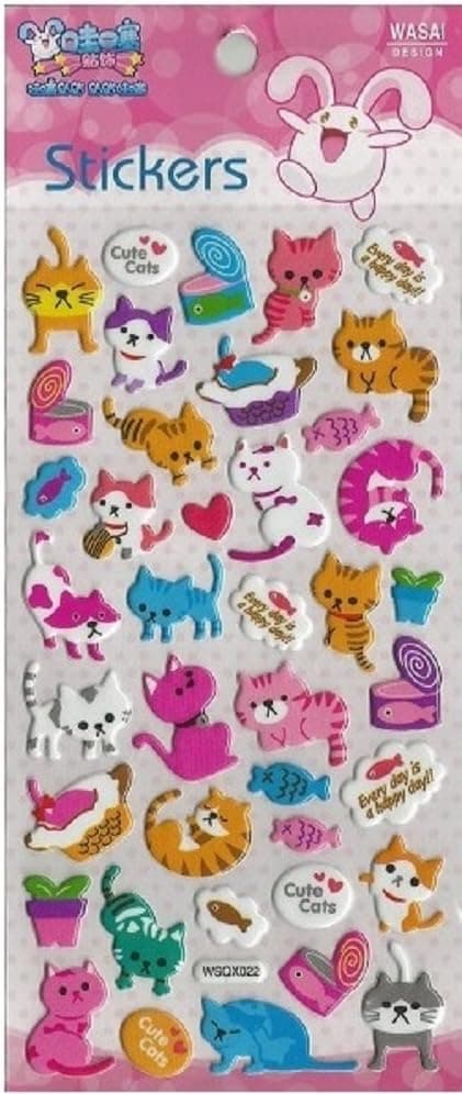 BCmini Large Puffy Stickers - Cats