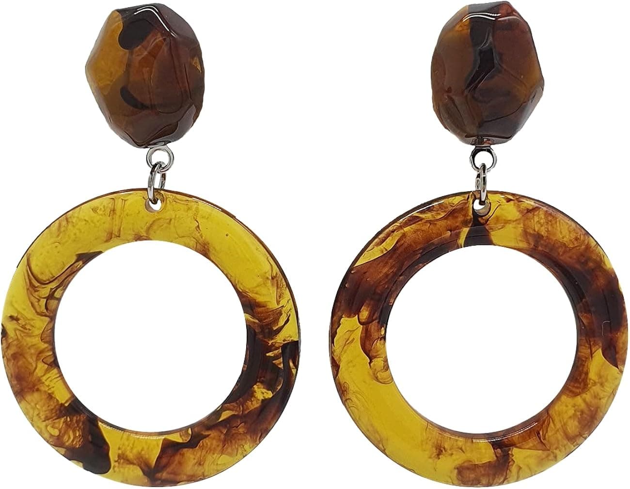 JUMIN.L Acrylic Earrings For Women Girls Statement Geometric Earrings Resin Acetate Drop Dangle Earrings Mottled Hoop Earrings Fashion Jewelry