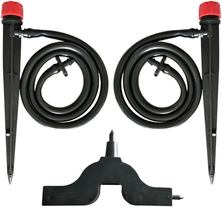 20 PCS Adjustable Irrigation Drips Together with 50CM 4/7mm Tube and Come with a Plastic Hole Puncher,Adjustable 360 Degree Water Flow Drip Irrigation System for Flower Beds,Vegetable Gardens,Lawn