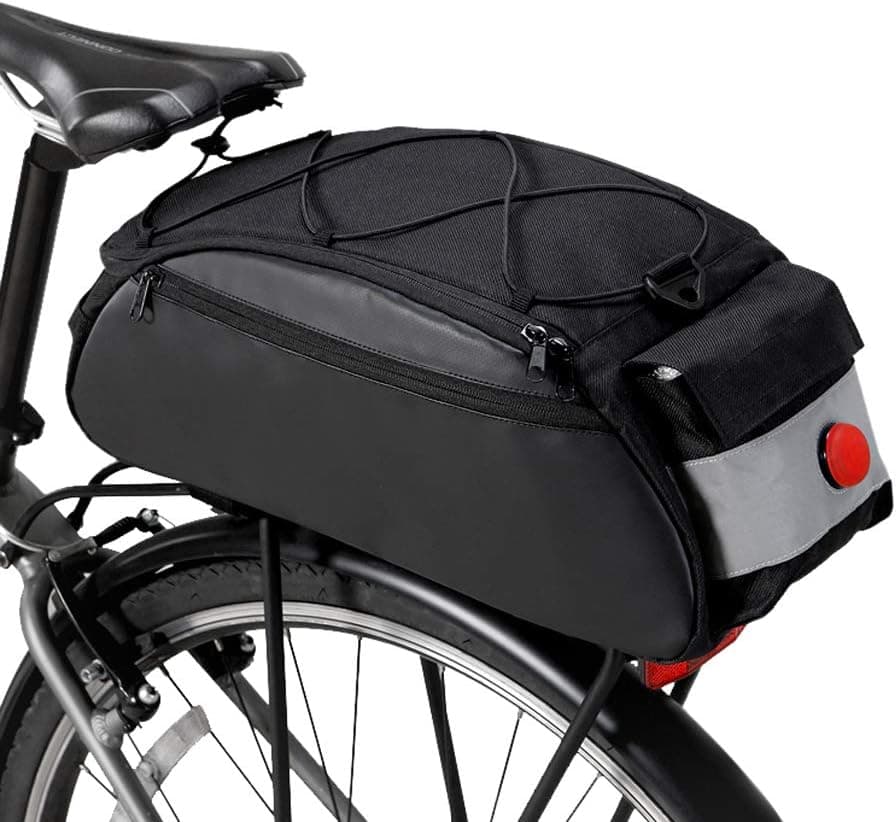 Lixada Bike Trunk Bag Bicycle Rack Bag 10L Large Capacity Multifunction Waterproof MTB Bicycle Pannier Bag Bike Rear Seat Bag Handbag Shoulder Strap
