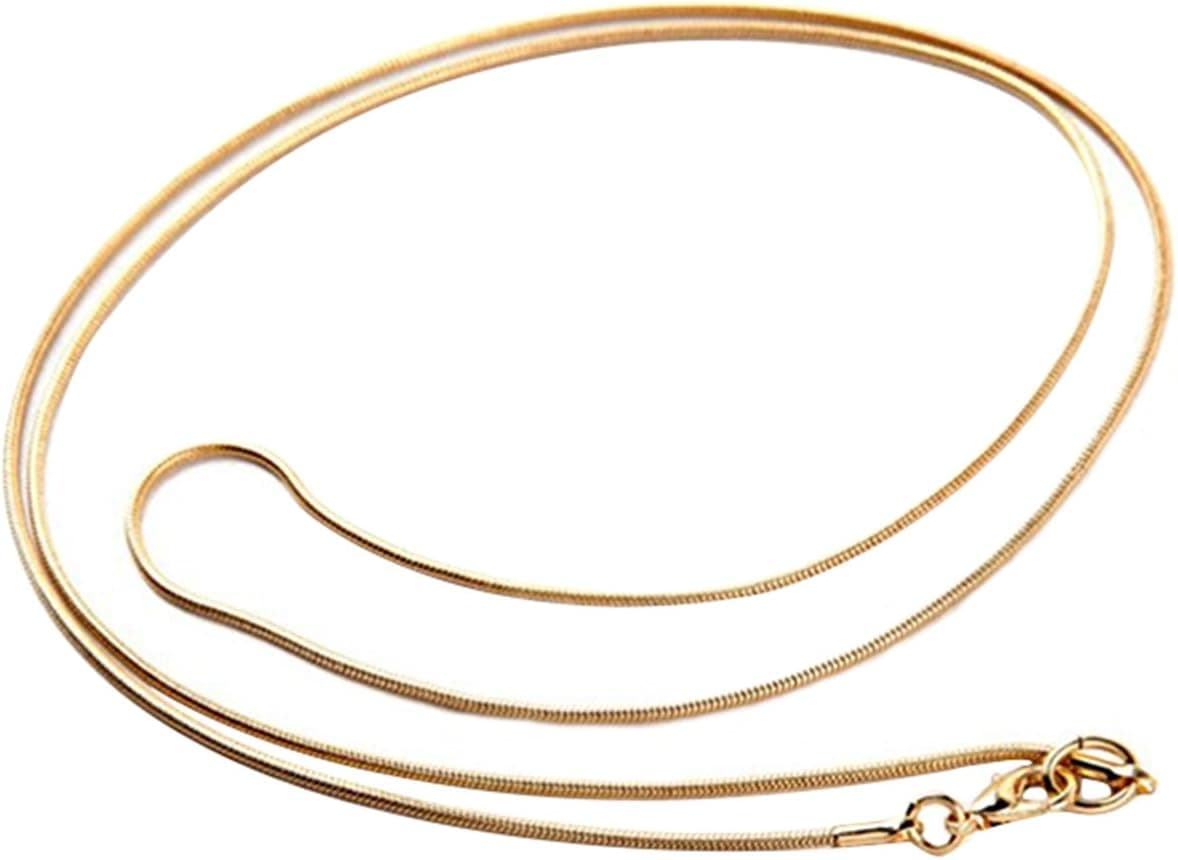 Greendou Fashion 18K Gold Plated 1mm Snake Chain Necklace Jewelry (20 Inch)