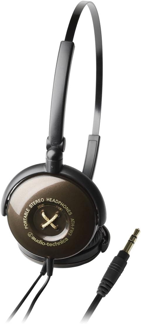 Audio Technica ATHFW3BW On-Ear Headphones, Brown