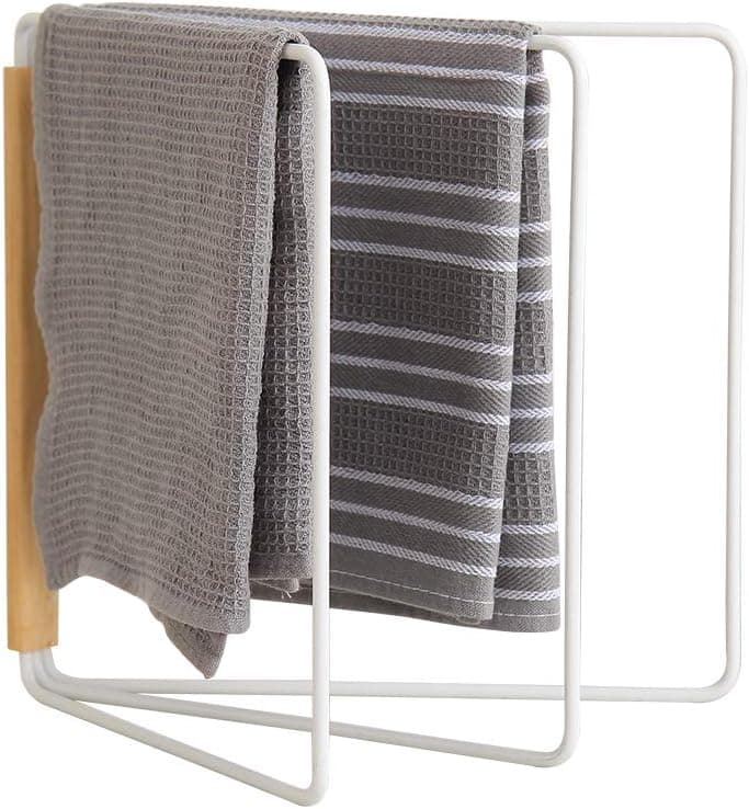 ORZ Dishcloth Drying Rack, Dish Cloth Hanger, Collapsible for kitchen counter top with bamboo handle