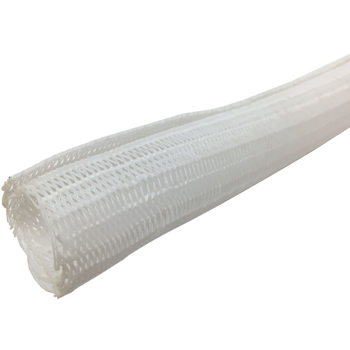 Electriduct 1.25" Hook Self Closing Sleeve Braid Wrap Around Sleeving Cord Cover Cable Protector Wire Organizer - 10 Feet - White
