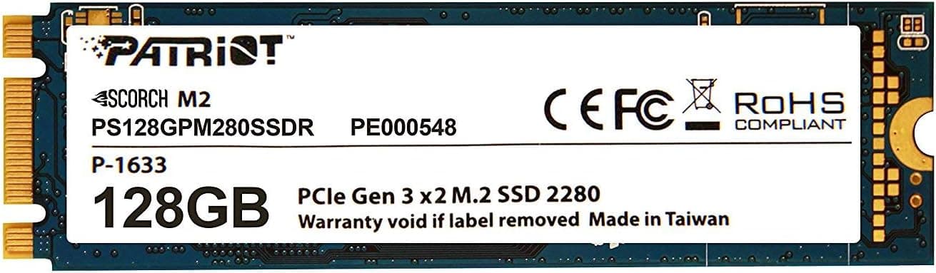 Patriot Scorch 128GB NVMe M.2 PCIe Solid State Drive Up to 1700MB/s Read Transfer Speeds